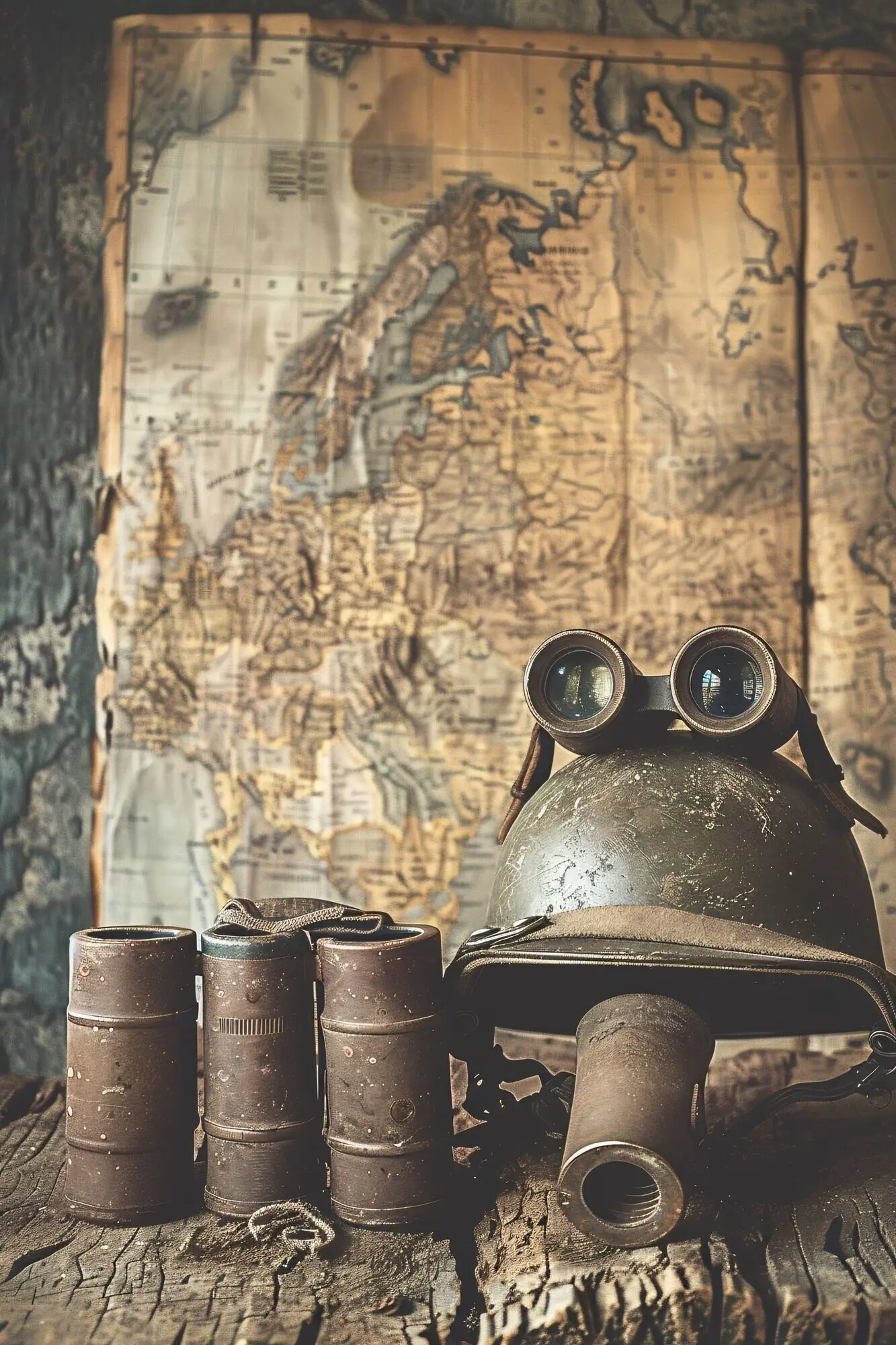 Stillleben eines Soldatenhelms